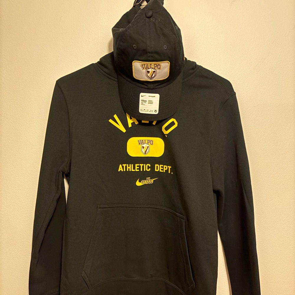 Nike Black and Yellow Valpo Hoodie and Hat Set.